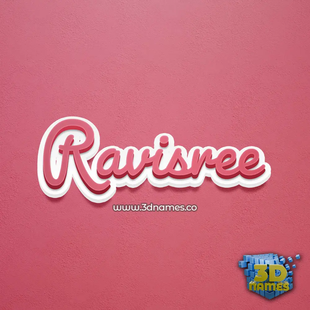 ravisree in Red Scribble style - 3D name wallpaper