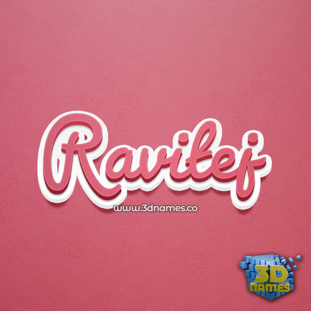 ravitej in Red Scribble style - 3D name wallpaper