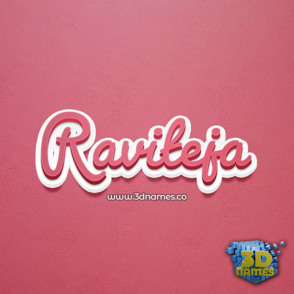 raviteja in Red Scribble style - 3D name wallpaper