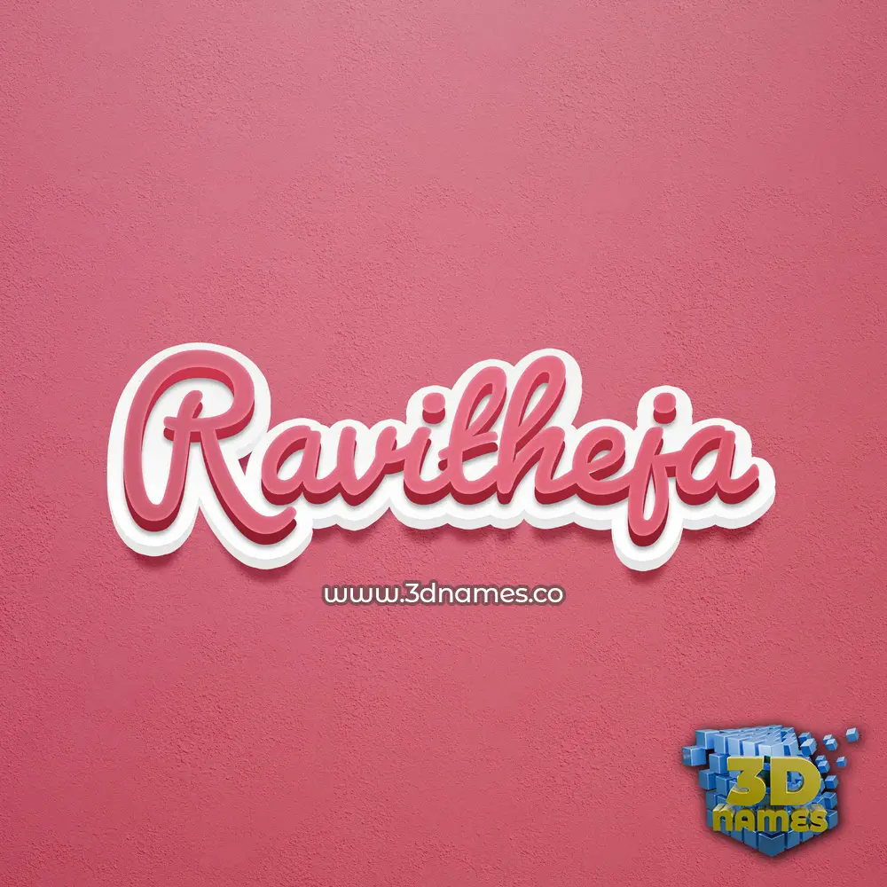 ravitheja in Red Scribble style - 3D name wallpaper