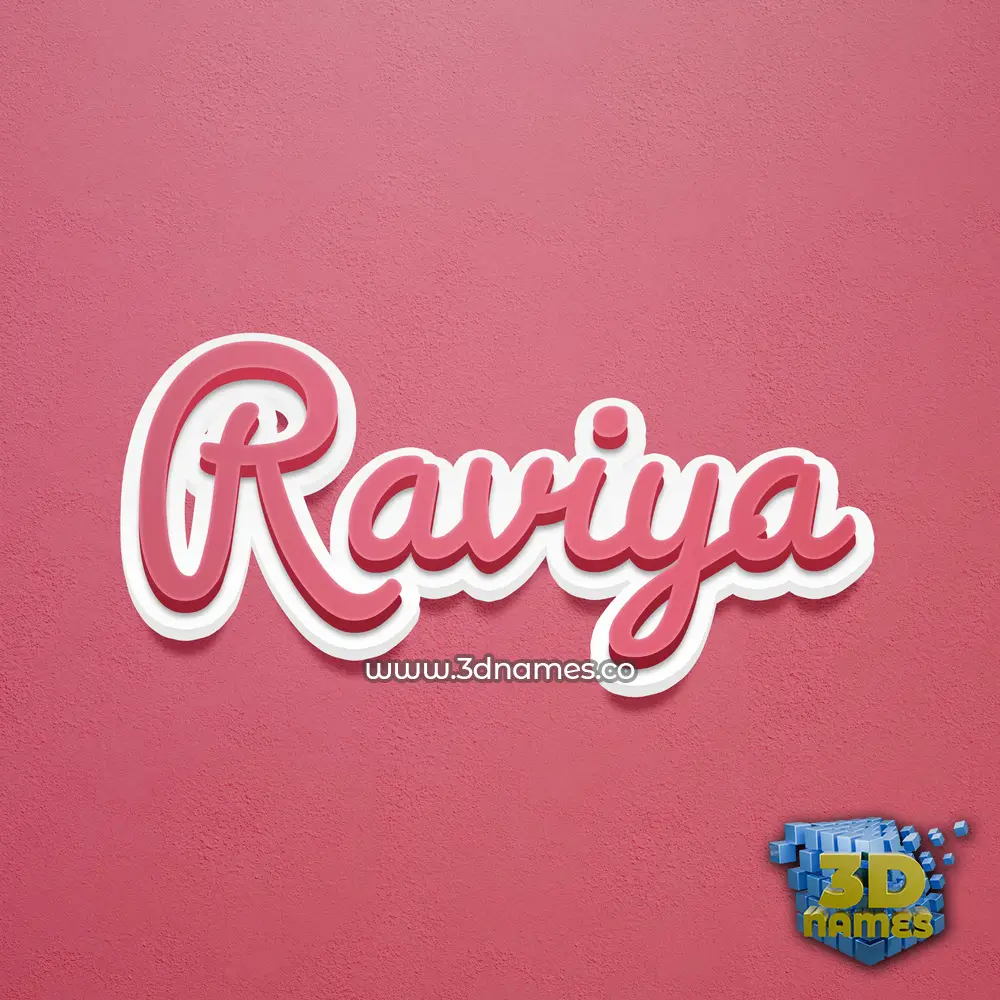 raviya in Red Scribble style - 3D name wallpaper