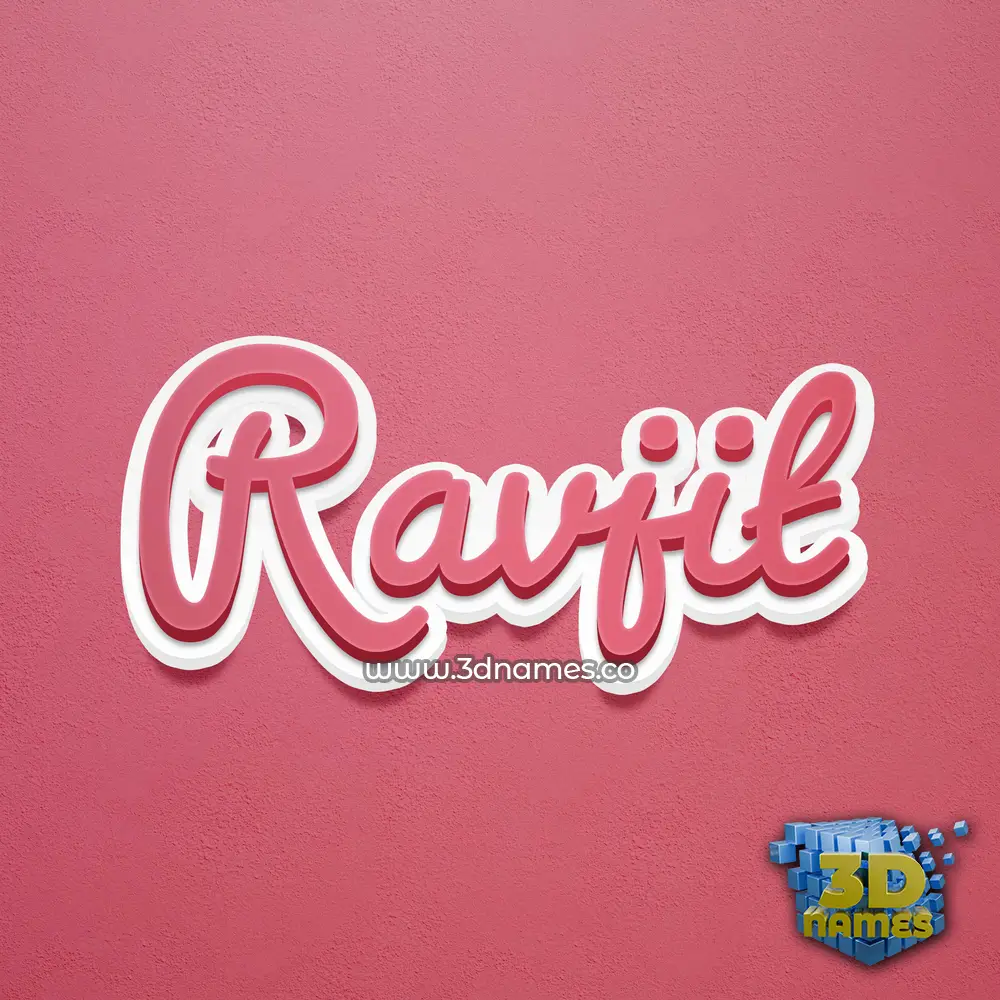 ravjit in Red Scribble style - 3D name wallpaper