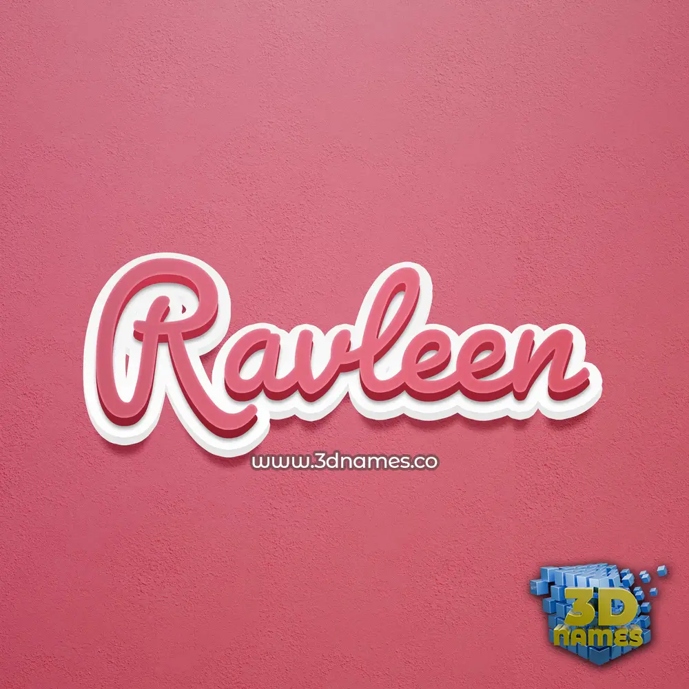 ravleen in Red Scribble style - 3D name wallpaper