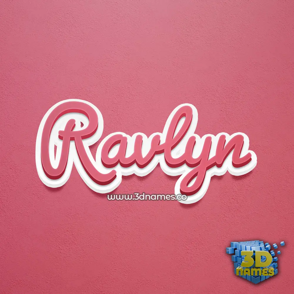 ravlyn in Red Scribble style - 3D name wallpaper