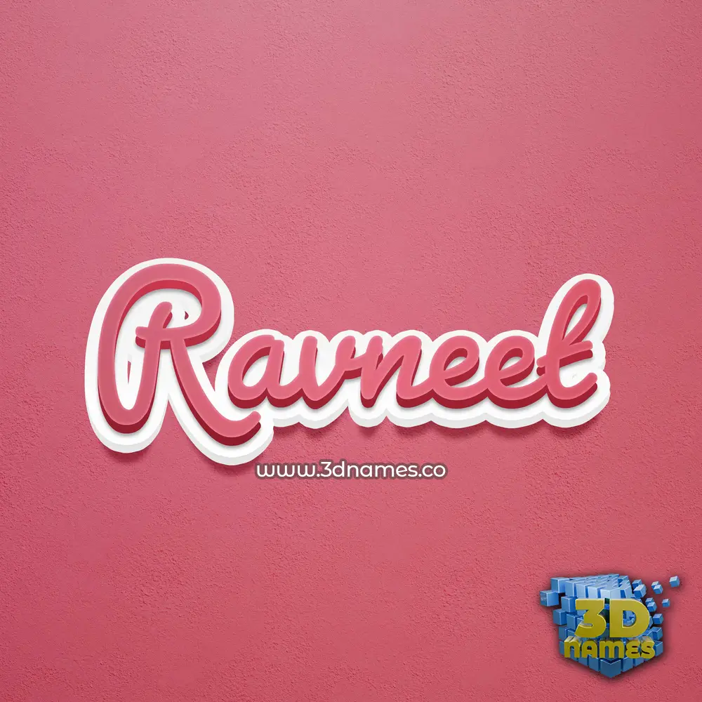 ravneet in Red Scribble style - 3D name wallpaper
