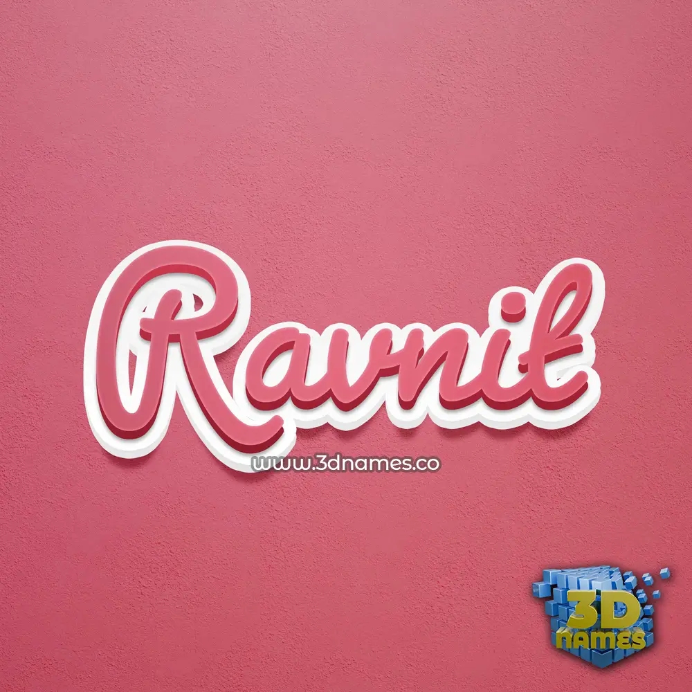 ravnit in Red Scribble style - 3D name wallpaper
