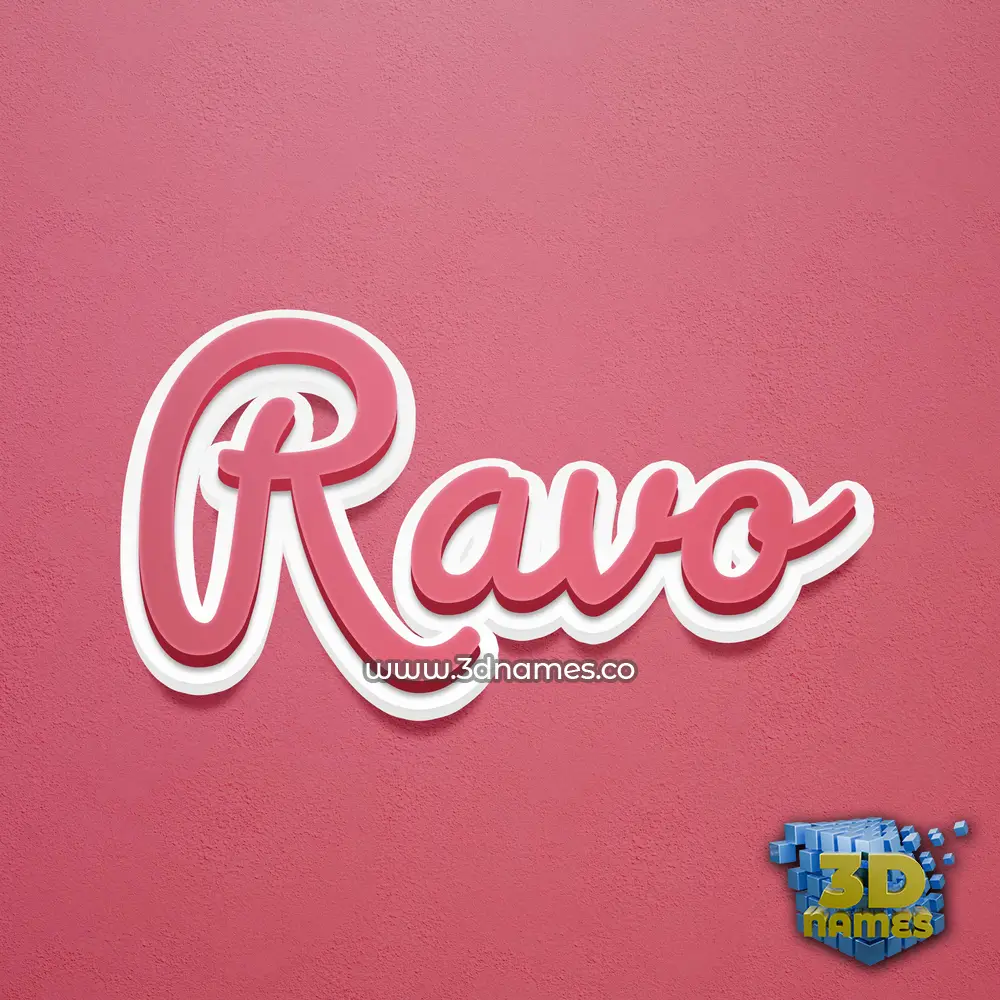 ravo in Red Scribble style - 3D name wallpaper