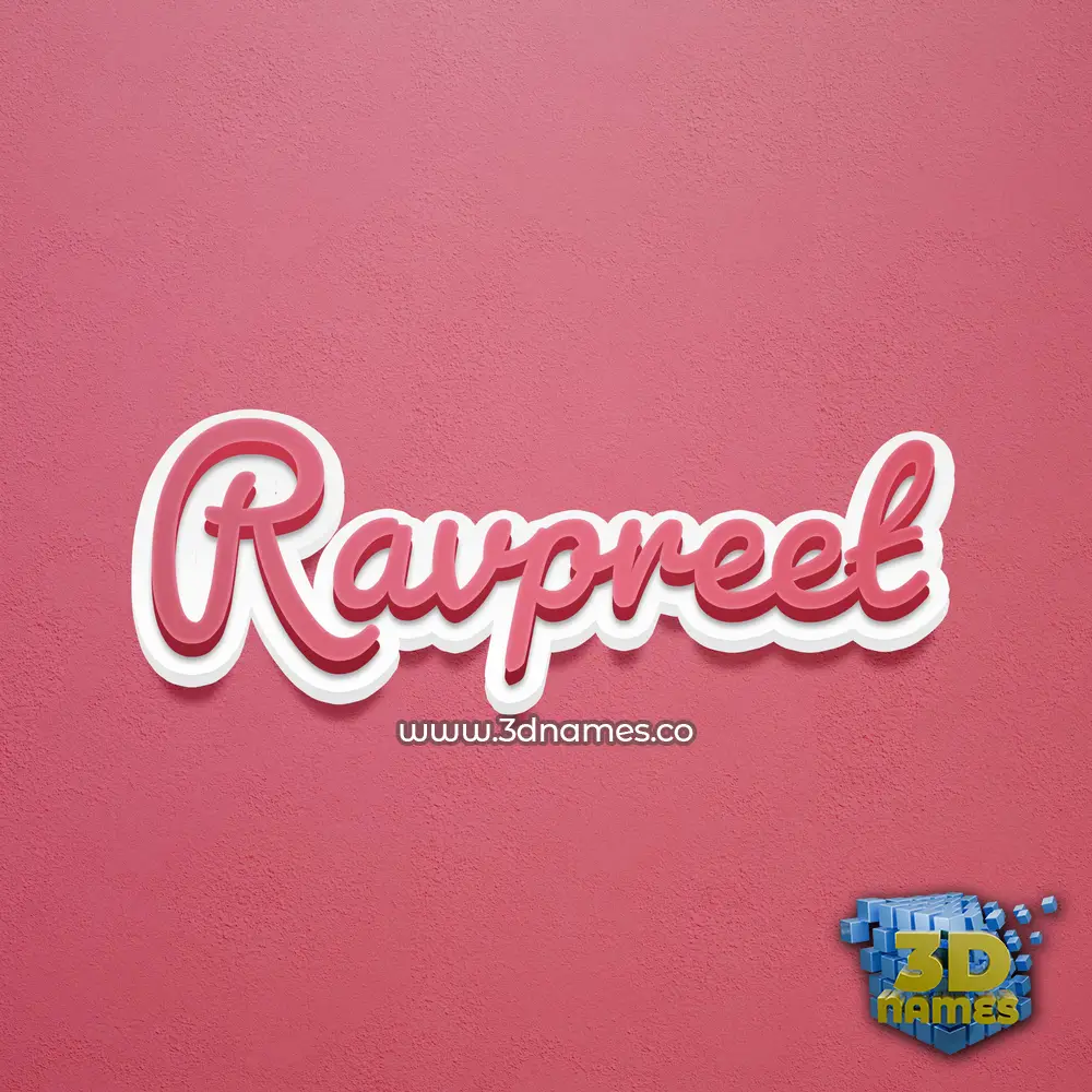 ravpreet in Red Scribble style - 3D name wallpaper