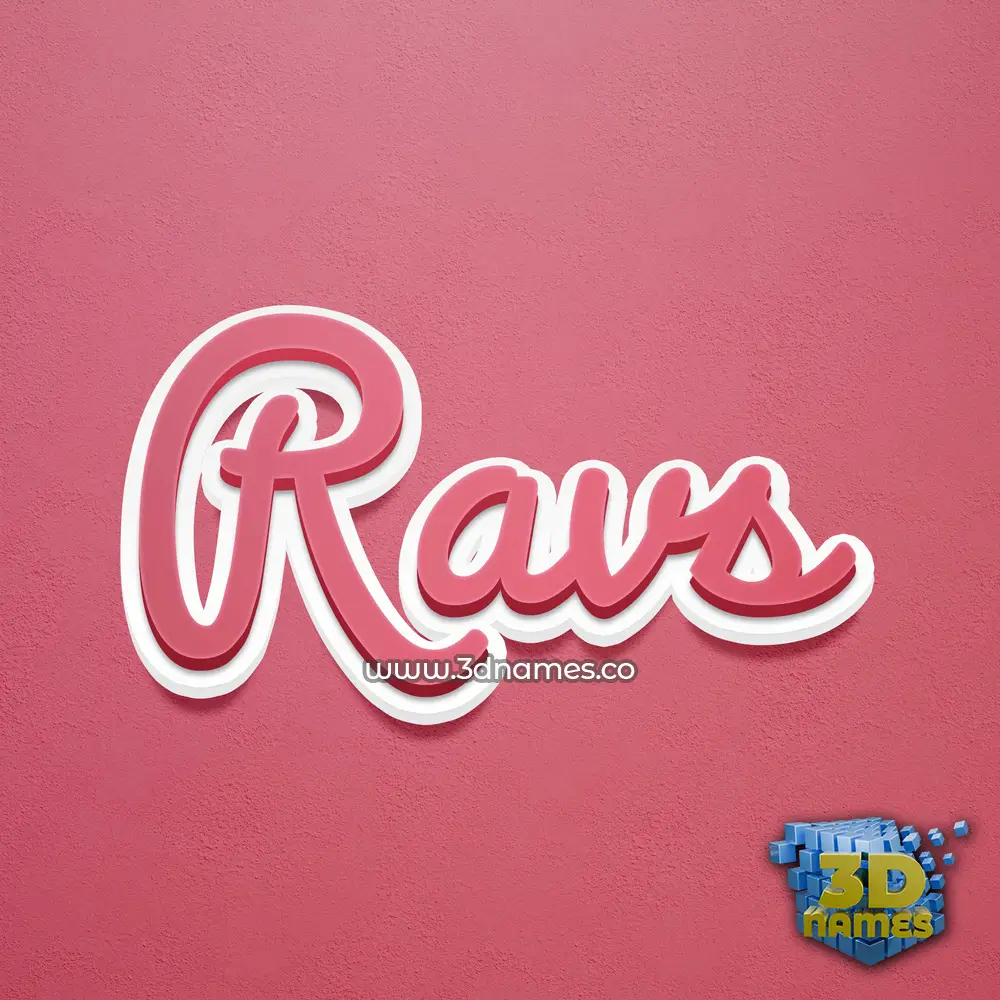ravs in Red Scribble style - 3D name wallpaper