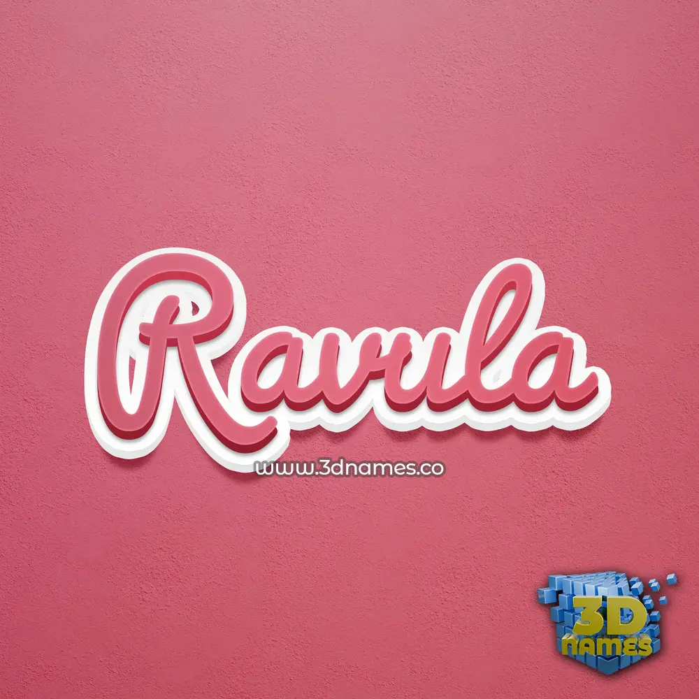 ravula in Red Scribble style - 3D name wallpaper