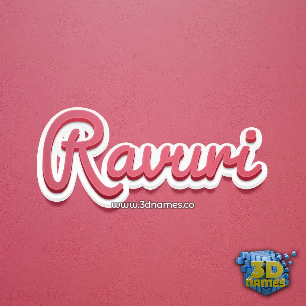 ravuri in Red Scribble style - 3D name wallpaper