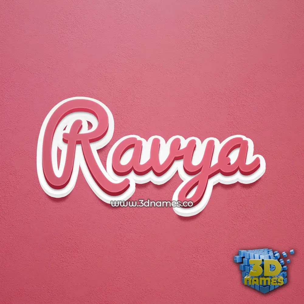 ravya in Red Scribble style - 3D name wallpaper