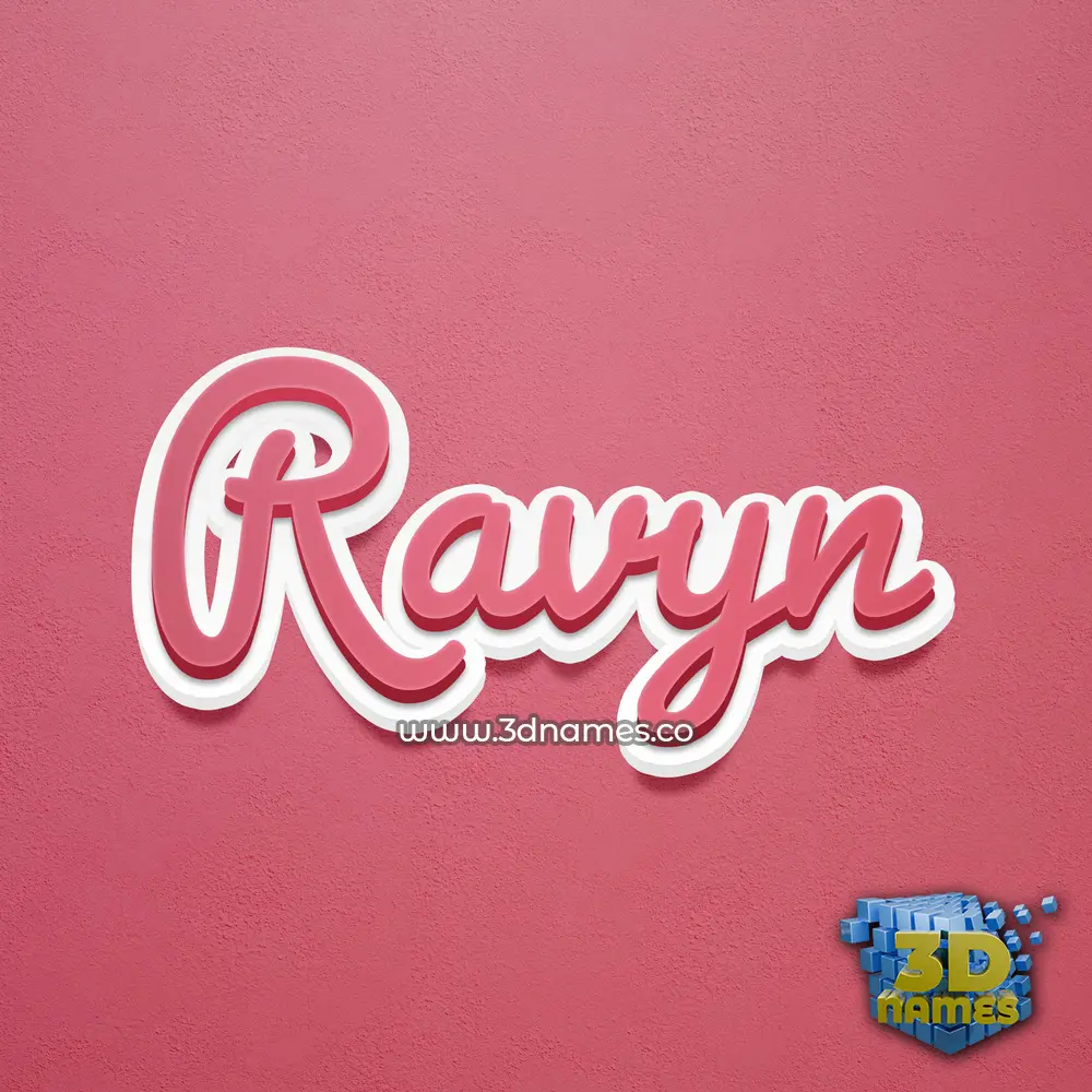 ravyn in Red Scribble style - 3D name wallpaper