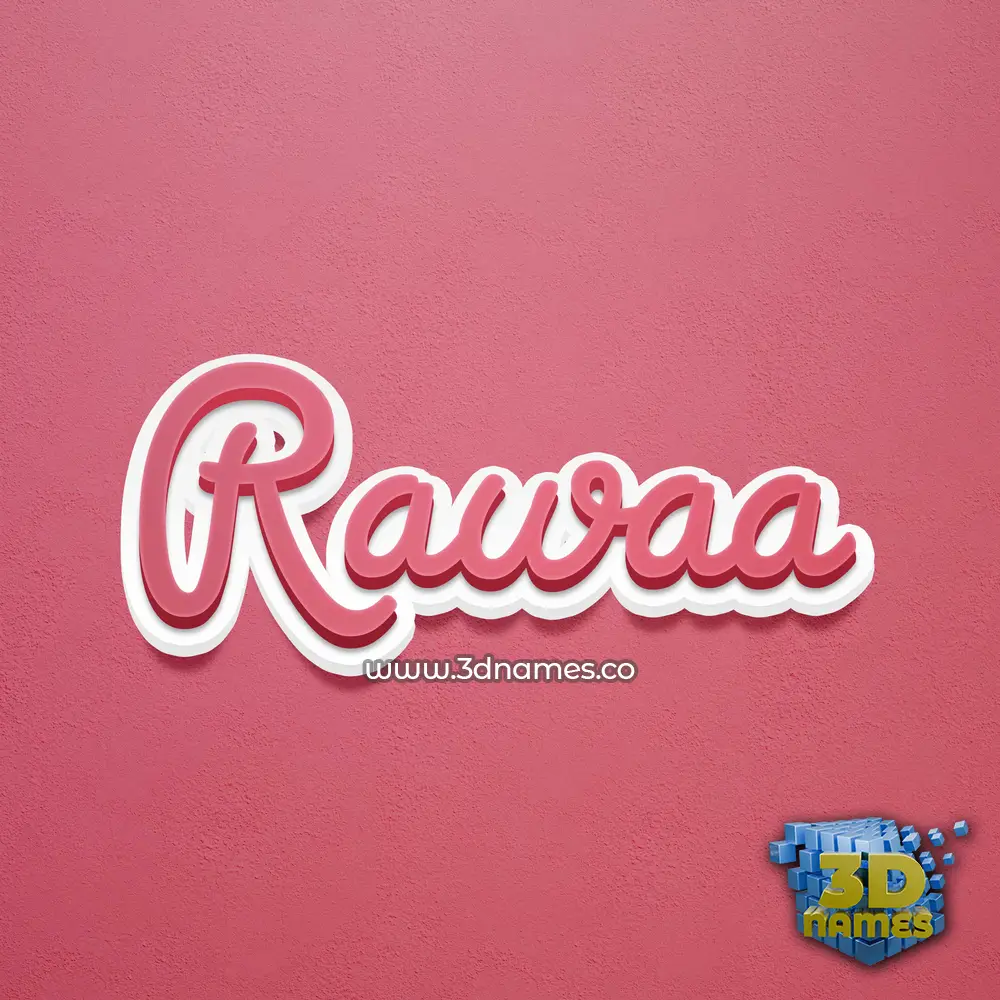rawaa in Red Scribble style - 3D name wallpaper