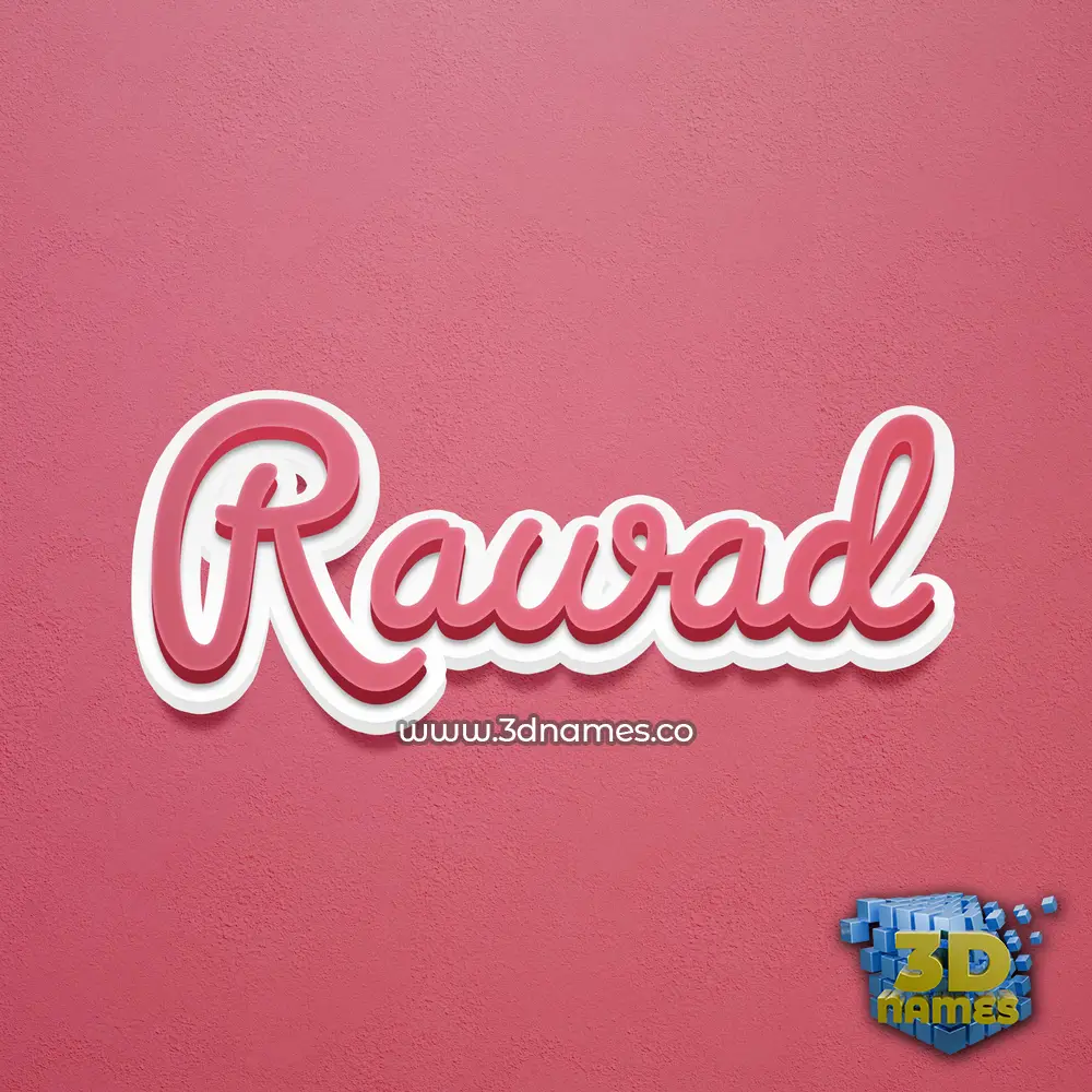 rawad in Red Scribble style - 3D name wallpaper