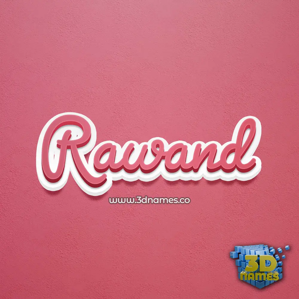 rawand in Red Scribble style - 3D name wallpaper