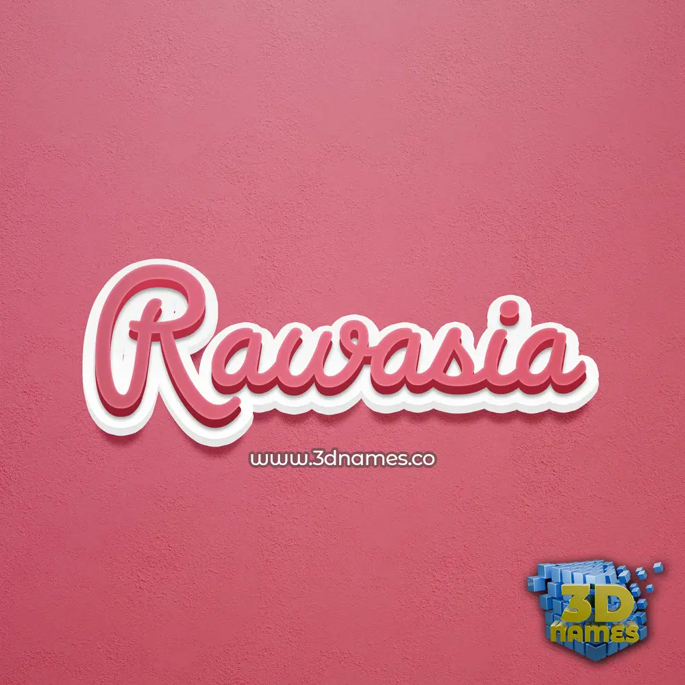 rawasia in Red Scribble style - 3D name wallpaper