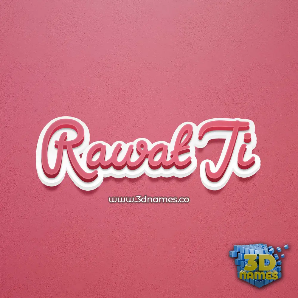 rawat ji in Red Scribble style - 3D name wallpaper