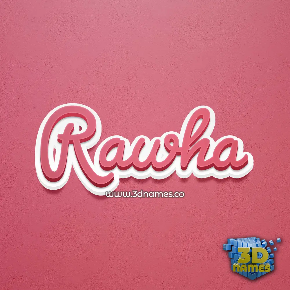 rawha in Red Scribble style - 3D name wallpaper