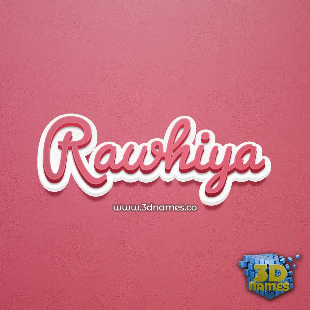 rawhiya in Red Scribble style - 3D name wallpaper