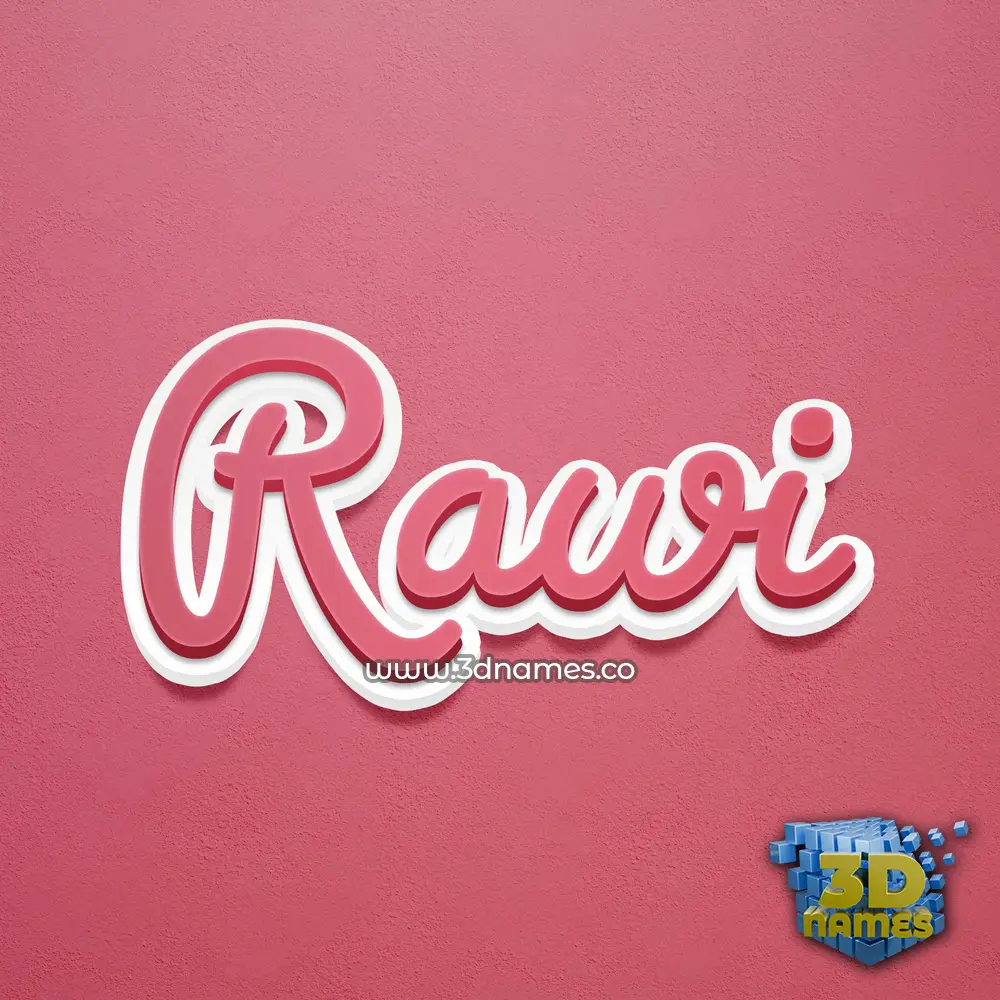 rawi in Red Scribble style - 3D name wallpaper