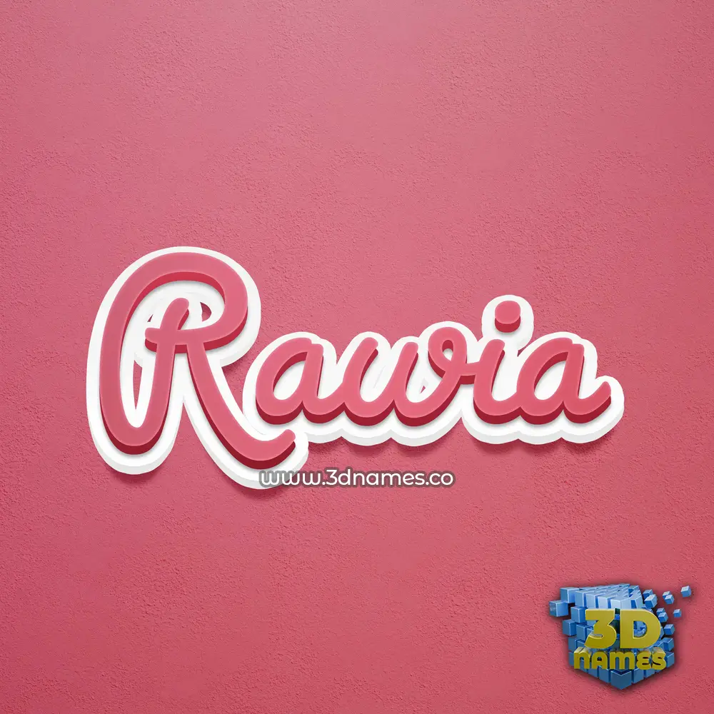 rawia in Red Scribble style - 3D name wallpaper