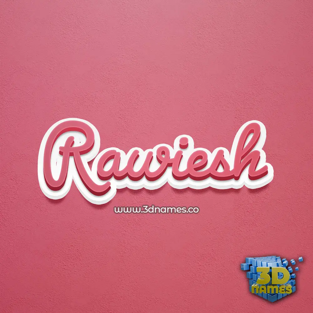rawiesh in Red Scribble style - 3D name wallpaper