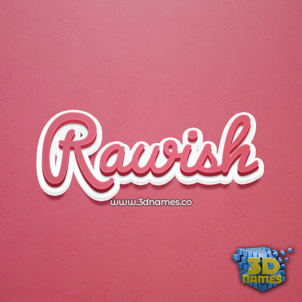 rawish in Red Scribble style - 3D name wallpaper
