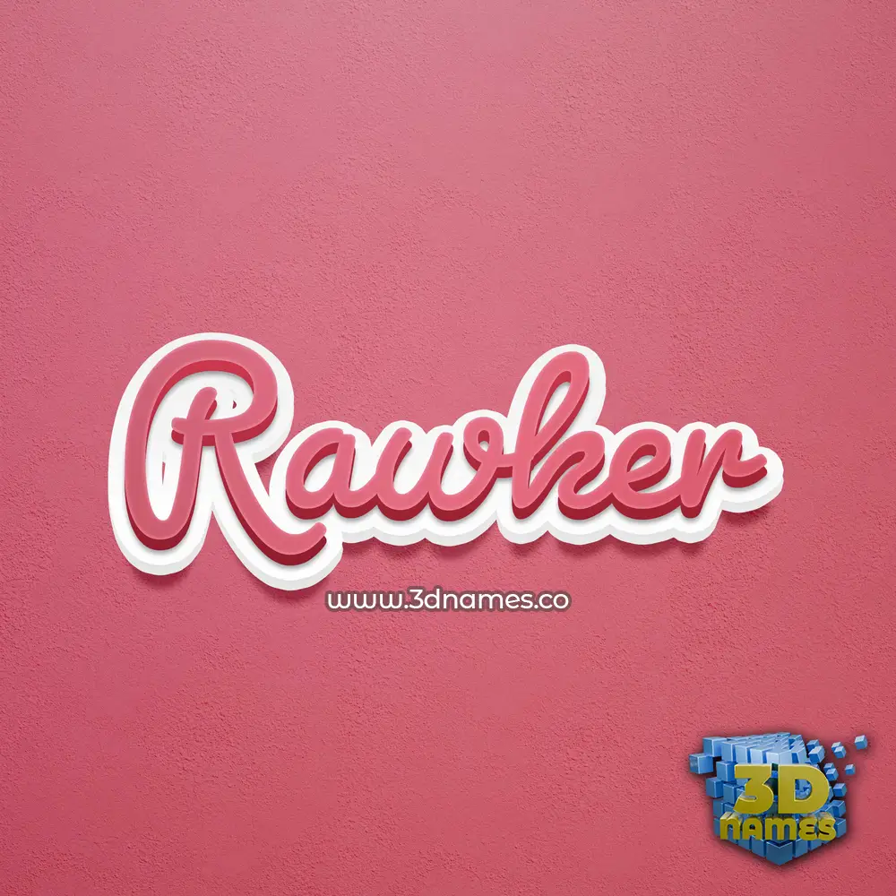 rawker in Red Scribble style - 3D name wallpaper