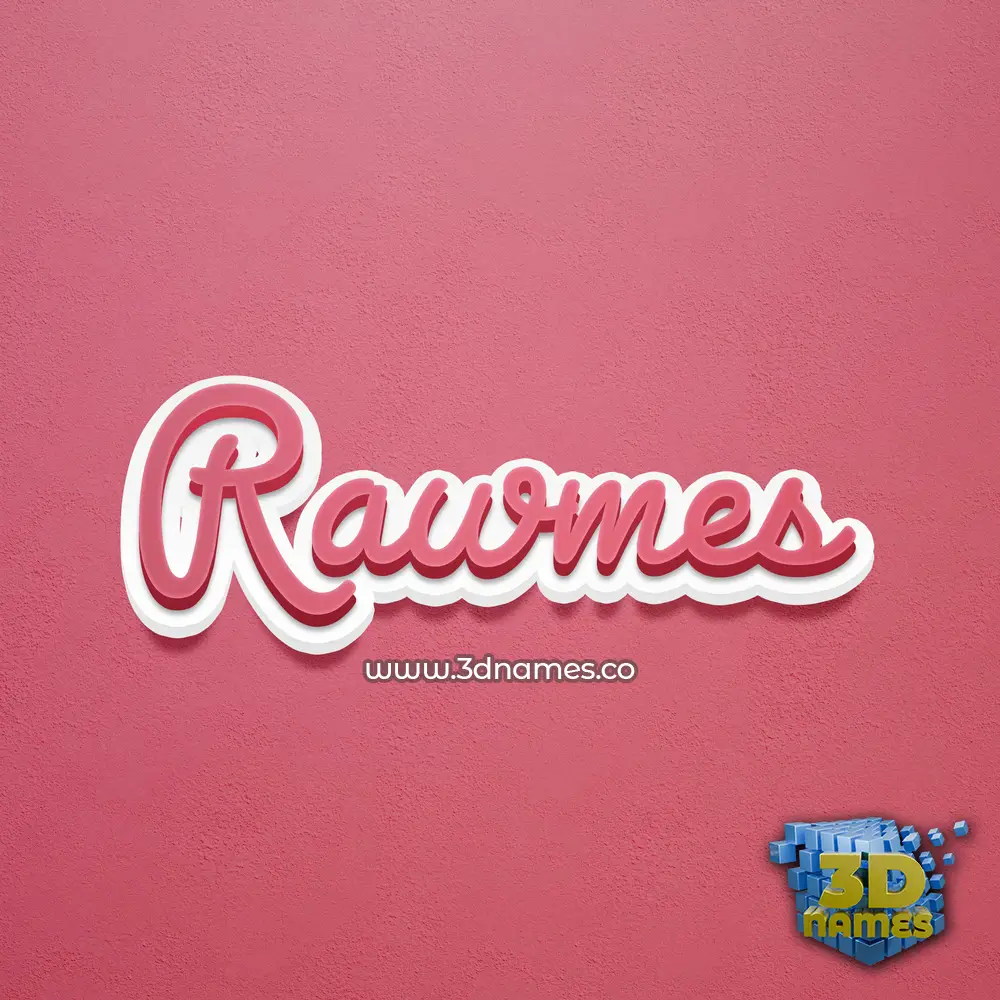 rawmes in Red Scribble style - 3D name wallpaper
