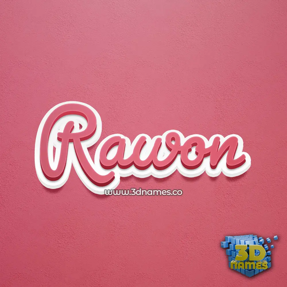 rawon in Red Scribble style - 3D name wallpaper