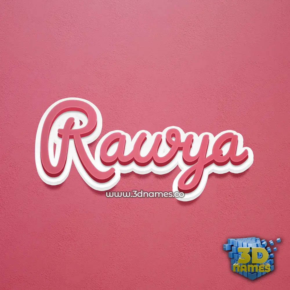 rawya in Red Scribble style - 3D name wallpaper