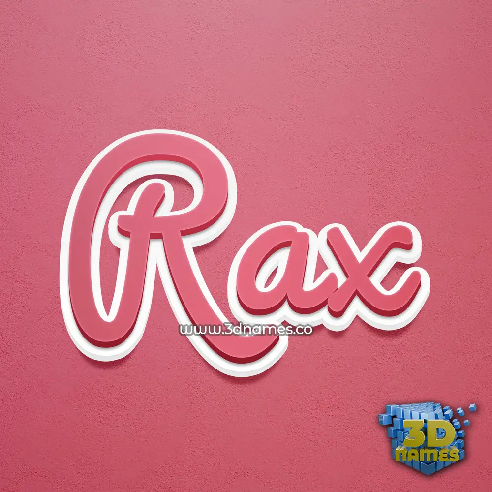rax in Red Scribble style - 3D name wallpaper