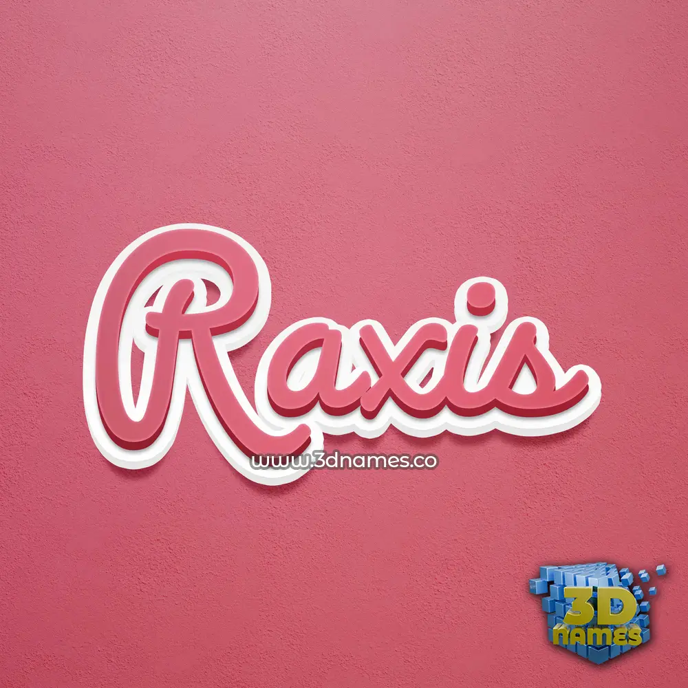 raxis in Red Scribble style - 3D name wallpaper