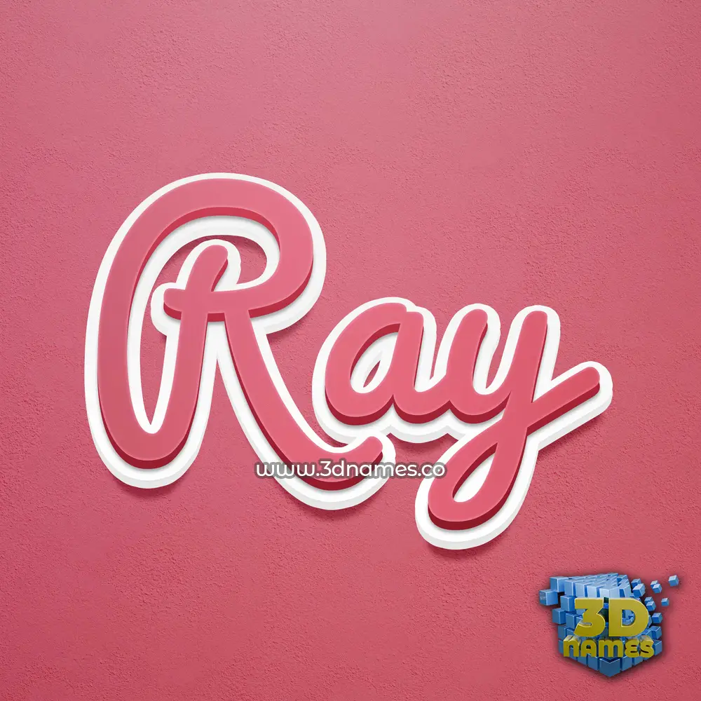 ray in Red Scribble style - 3D name wallpaper