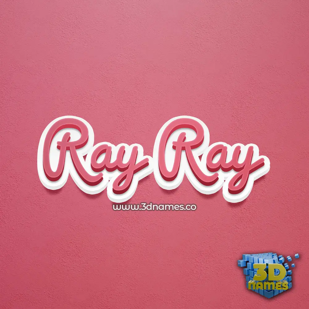 ray ray in Red Scribble style - 3D name wallpaper