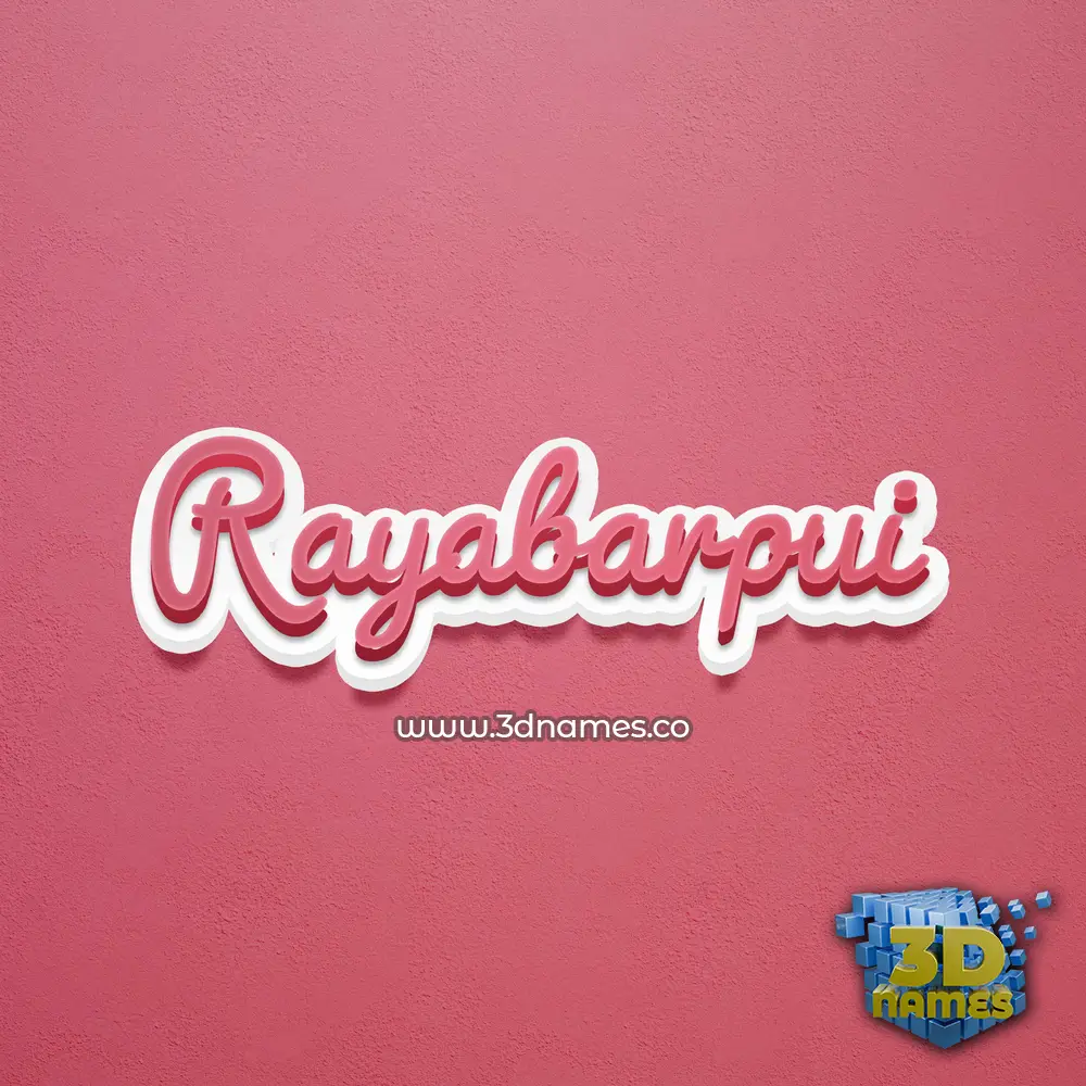 rayabarpui in Red Scribble style - 3D name wallpaper