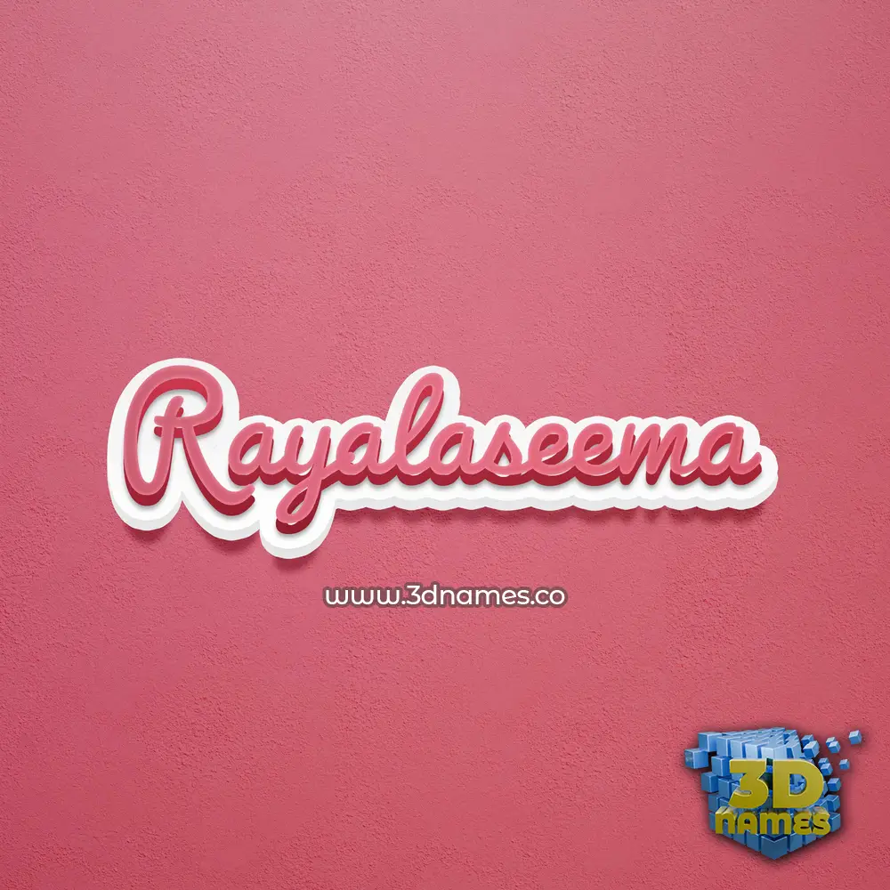 rayalaseema in Red Scribble style - 3D name wallpaper