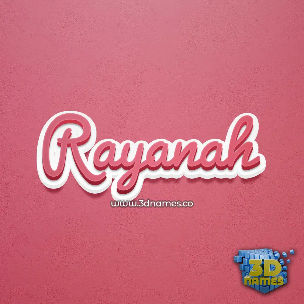 rayanah in Red Scribble style - 3D name wallpaper