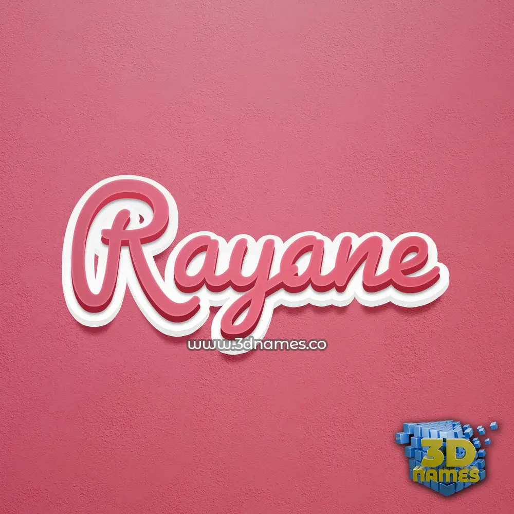 rayane in Red Scribble style - 3D name wallpaper