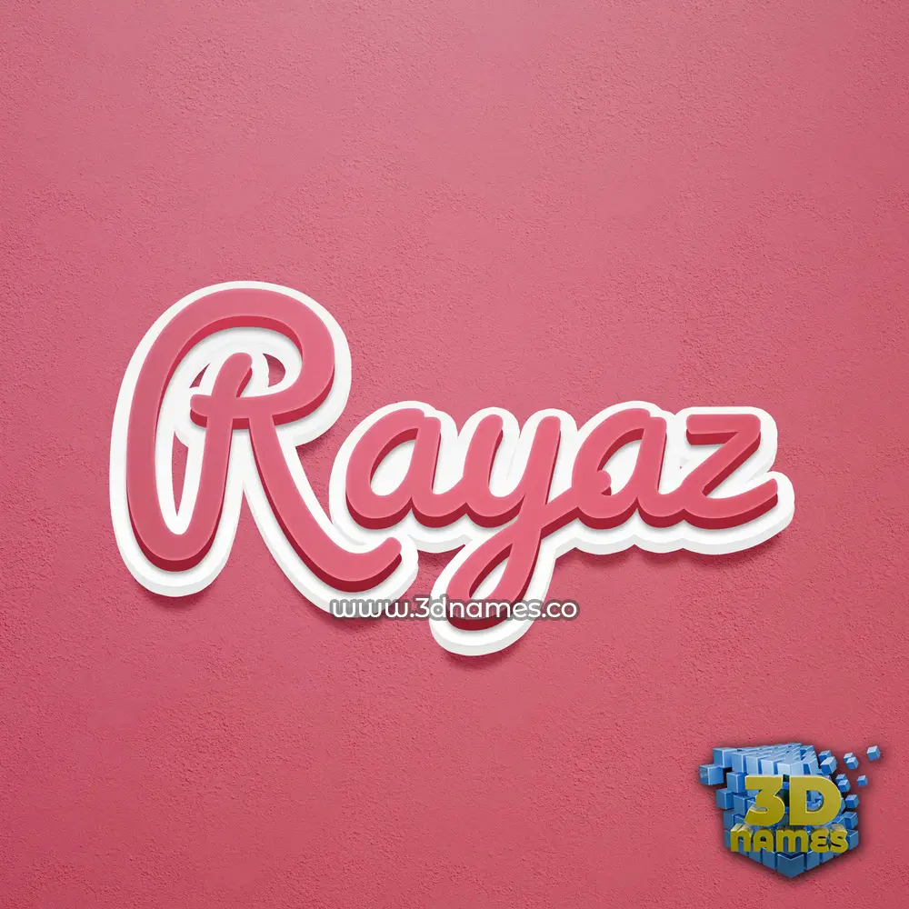 rayaz in Red Scribble style - 3D name wallpaper