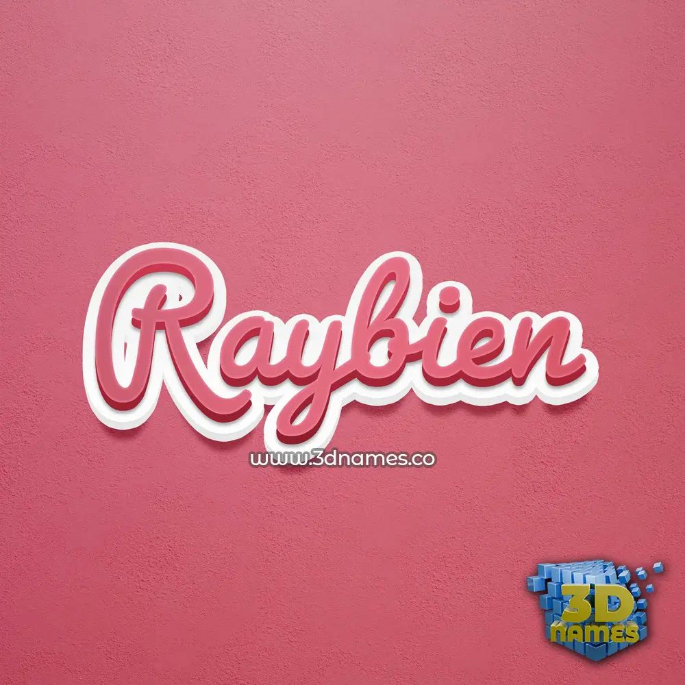 raybien in Red Scribble style - 3D name wallpaper