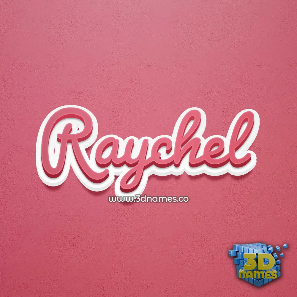 raychel in Red Scribble style - 3D name wallpaper