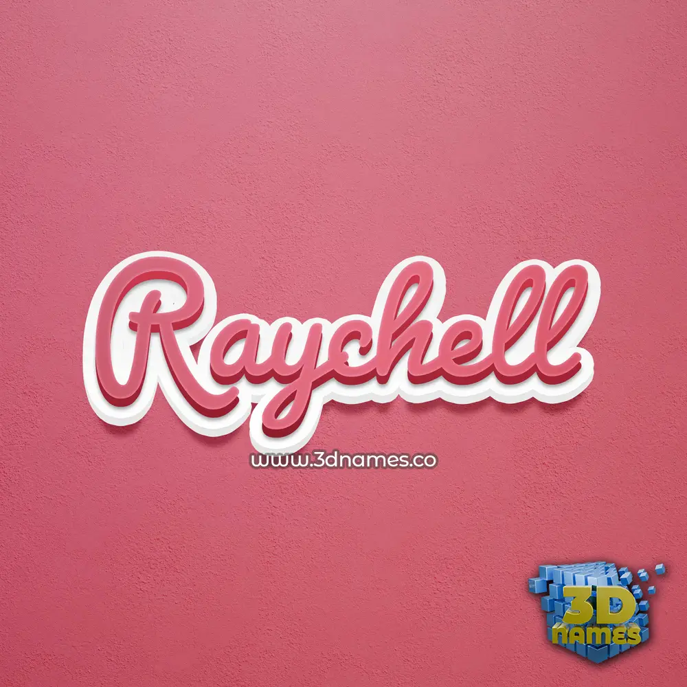 raychell in Red Scribble style - 3D name wallpaper