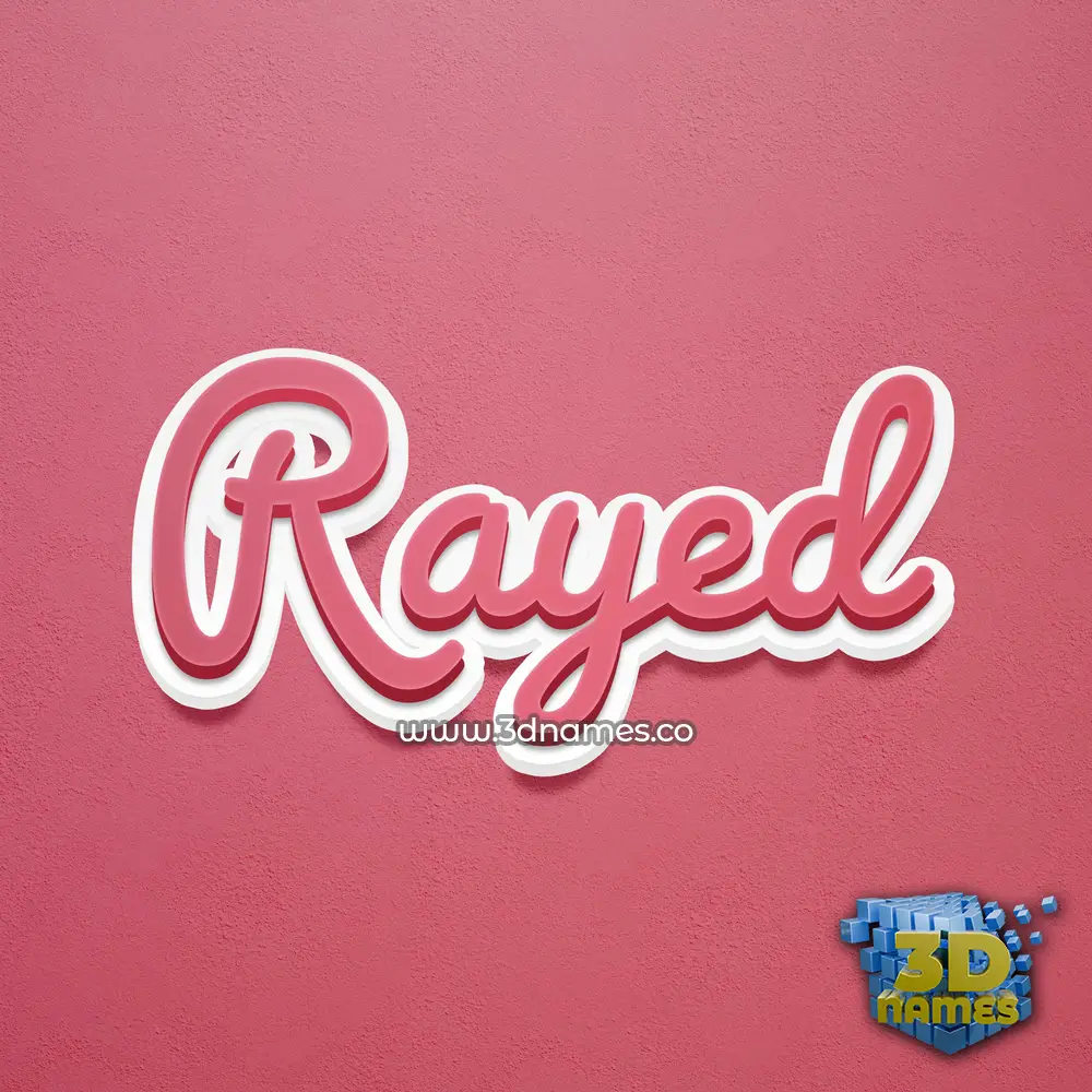 rayed in Red Scribble style - 3D name wallpaper