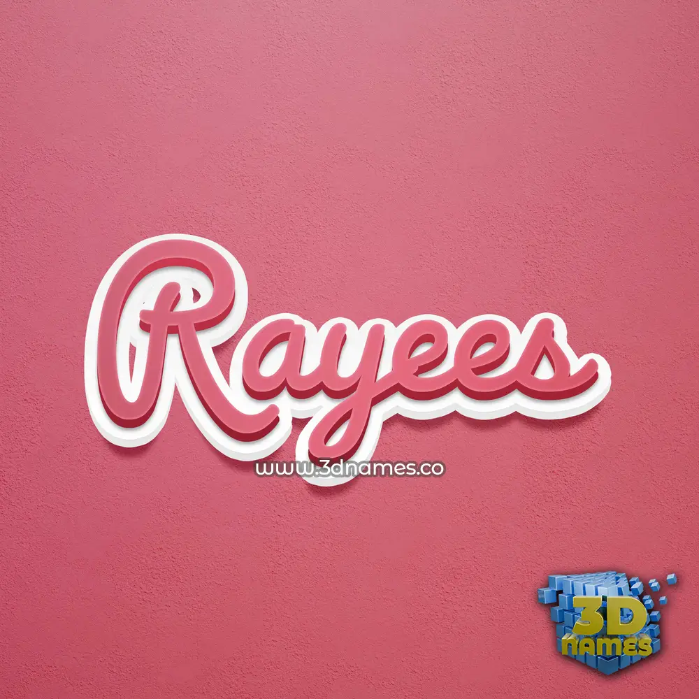 rayees in Red Scribble style - 3D name wallpaper