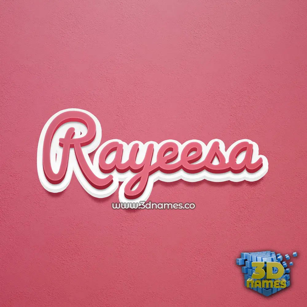 rayeesa in Red Scribble style - 3D name wallpaper