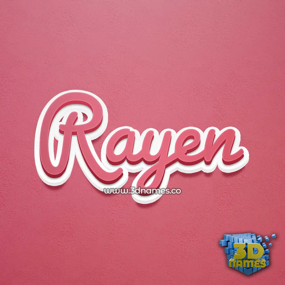 rayen in Red Scribble style - 3D name wallpaper