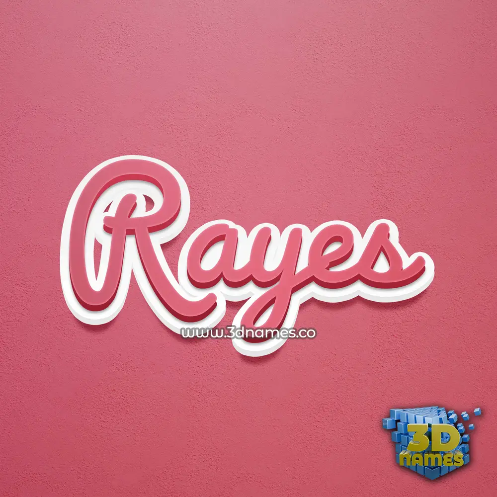 rayes in Red Scribble style - 3D name wallpaper