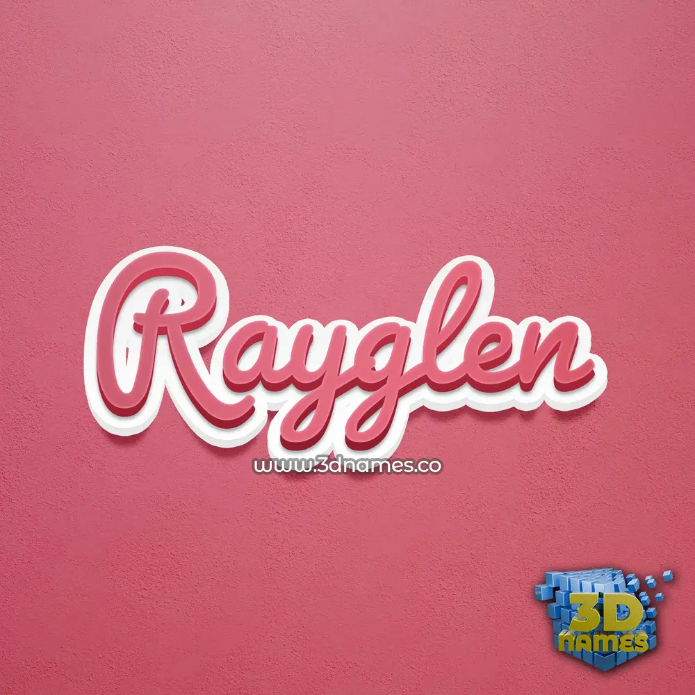 rayglen in Red Scribble style - 3D name wallpaper